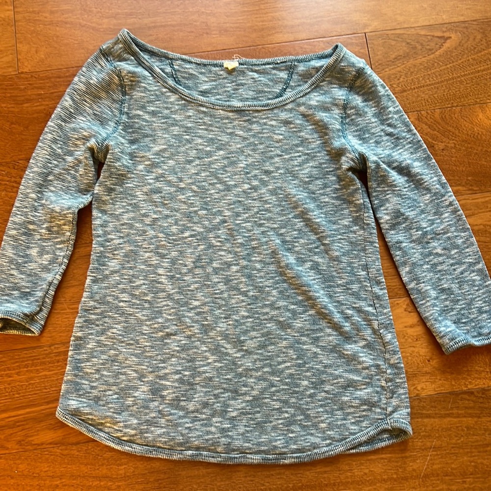 JCREW Women’s 3/4 Sleeve Heather-Blue Top